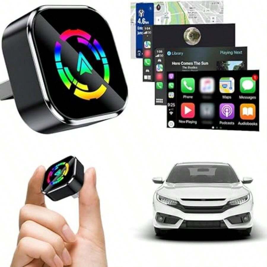 2026 Upgraded Wireless CarPlay Adapter, Mini USB Car Play Wireless Adapter For IPhone Android Apple, 2 In 1 Plug And Play Bluetooth Carplay - A - Xem 1