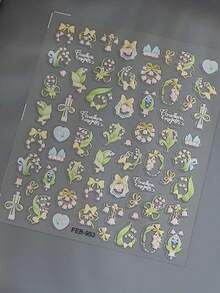1Sheet 5D Soft Embossed Relief Nail Stickers Cute Lily Of The Valley Self Adhesive Slider Stickers Press On Nails DIY Japanese Nail Art Dec - Multicolor - View 6