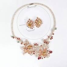 3 peças/1 conjunto Conjunto de Joias da Moda Feminina, Incrustado com Zircônia, Colar, Brincos, Adequado para Mulheres/Noiva/Dama de Honra/Feriado/Festa/Casamento/Banquete, Presente - Conjunto de joias - Visão 12