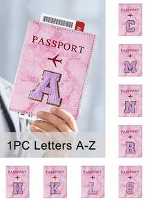 Ví đựng hộ chiếu/thẻ ngân hàng đa năng bằng da PU, chống RFID, kiểu dáng cổ điển, phù hợp cho cả nam và nữ, phụ kiện du lịch tiện dụng, thích hợp cho thanh thiếu niên, học sinh, nam và nữ. - Hồng - Xem 2