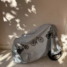 1/2 piezas Cubierta de bicicleta 3D - Material PEVA impermeable, diseño resistente a los rayos UV y transpirable, ajuste universal para motocicleta/scooter eléctrico - Adecuado para estacionamiento al aire libre, protección contra la lluvia, protección solar a largo plazo - Cubierta de lluvia para motocicleta - Accesorio para scooter eléctrico - Cubierta protectora para vehículos - Esencial para el transporte - Refugio para bicicleta para todas las estaciones - Multicolor - Ver 9