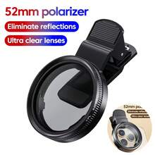 52mm Universal Round Polarizing Lens Filter Kit, Portable CPL Filter Set For Camera Lens, Suitable For IPhone 16 15 14 13 - Polarizing Filter - View 2