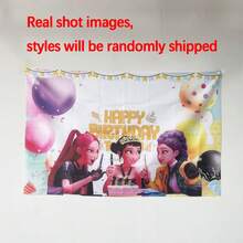 1件动漫韩流生日派对背景横幅拍照道具（随机款式） - 彩色 - 查看 4