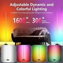 49 Inch RGB LED Corner Floor Lamp, USB Powered, App & Remote Control, Color Changing Ambient Light, Modern Standing Lamp For Living Room, Bedroom, Gaming Room & Christmas Decor - Nhiều màu - Xem 7