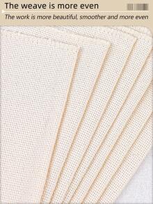 2pcs Apricot Color Handmade DIY Punch Embroidery Fabric, Polyester Material With Good Texture, Clean Fabric Surface With Few Dots, Evenly Distributed Threads For Nicer Finished Product - A - View 5