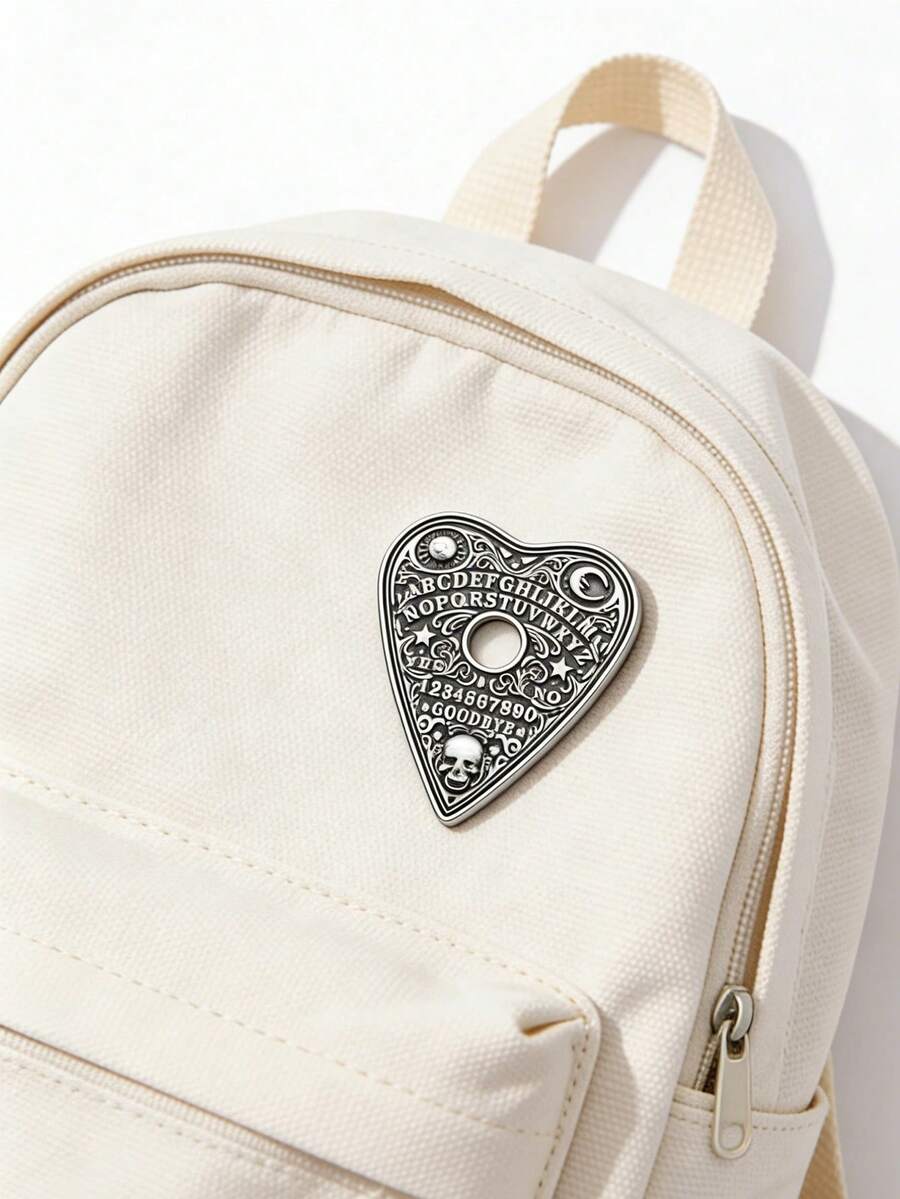 1件定制珐琅通灵板指针胸针，朋克哥特风格配饰，送朋友的礼物 - 黑色 - 查看 1