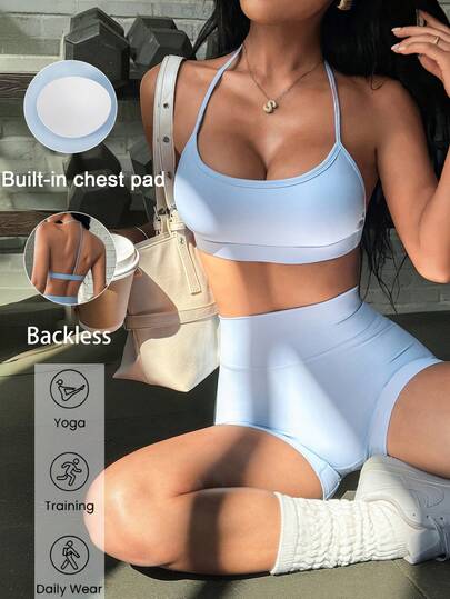 Bộ đồ thể thao nữ mùa hè Aoqta Sports màu trơn, gồm áo tank top không tay ôm sát lưng có đệm mút và quần short cạp cao bó sát, thích hợp cho yoga, chạy bộ, tập luyện và mặc hàng ngày.