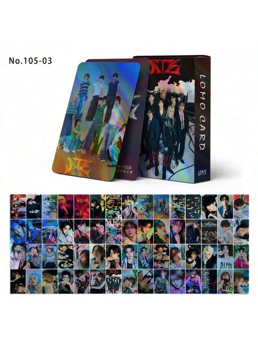60张K-Pop激光照片卡套装，包含完整的LOMO贺卡和闪亮收藏胶片，《5-Star》和《Karma》专辑合集，Min-Ho，Min-Ho，Chang-Bin，Min-Ho…… - 玩具小卡 - 查看 1