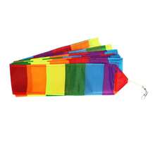 10m Rainbow Kite Tube Tail Outdoor Backyard Game Stunt Parafoil Kite Tail - Multicolor - View 12