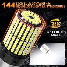 TOAUTO 2 bóng đèn LED ô tô 20W 3000LM Canbus 144SMD BA15S BAU15S BAY15D 3156 3157 7440 7443 dùng cho đèn xi nhan trước sau, đèn phanh, điện áp 12V, màu trắng, đỏ, vàng. - A - Xem 5