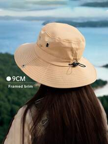 1pc Summer Sun Hat Breathable Anti-UV Sunshade Hiking Fishing Cap Outdoor Foldable Wide Brim Mountaineering Unisex Travel Cap - A - View 5