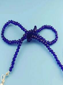 1pc Minimalist Fashion Crystal Necklace - Blue - View 3