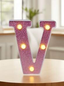 1個 16cm 創意家居裝飾 LED 粉色字母燈，室內桌面裝飾 0-9 數字燈，字母跑馬燈，婚禮求婚週年紀念生日派對裝飾字母與數字燈，女孩臥室裝飾字母燈 - 深粉紅色 - 查看 33