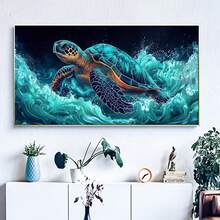 5D DIY 全钻钻石画套装，70x40厘米/27.6x15.7英寸大尺寸钻石艺术品，钻石手工套装，适用于家居墙面装饰，生日、母亲节、父亲节、情人节礼物 - 圓鑽 - 查看 22