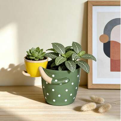 1 chậu trồng cây mọng nước dành cho mẹ và con gái - Thích hợp trồng cây mọng nước, quà tặng lãng mạn ngày Valentine, thích hợp trang trí ngày Valentine, ngày Thánh Patrick, lễ Phục sinh và các ngày lễ khác, trang trí nội thất đẹp mắt, trang trí nhà cửa, trang trí văn phòng.