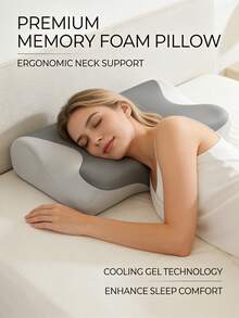 All-Season Foam Pillow, Cooling Gel Side Summer & Warm Cozy Side Winter, Shredded Fill With Dual-Texture Cover, Year-Round Comfort Bedding - 1 - 查看 1