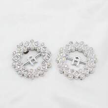 2个简约奢华水钻圆形ABS可拆卸鞋扣 - 銀色 - 查看 7