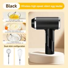无线手持电动打蛋器，5档变速奶油搅拌器，超静音烘焙工具，适用于蛋糕、慕斯、鲜奶油 - 可充电，轻巧便携 - 彩色 - 查看 6