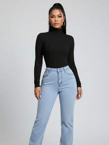 Kit Of 3 Stylish Women's Premium Ribbed Turtleneck Sweaters With Warm, Long Sleeves, Base Layer, For Winter, Copa Brasil, Core - Beige, Black and White - View 6