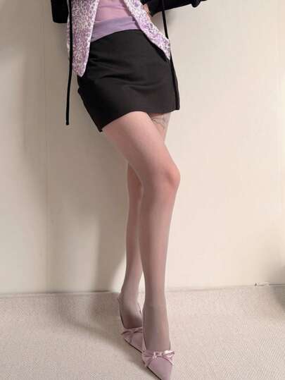 1 คู่ ถุงน่องตาข่ายเซ็กซี่ลาย Jacquard Lycra