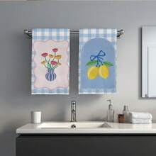 Bộ 2 khăn lau bếp họa tiết hoa lá và chanh kẻ caro xanh lá cây, kích thước 40*60cm, mềm mại, thấm hút tốt, phong cách trang trí nhà nông thôn, quà tặng tân gia, phù hợp cho nhà bếp và phòng tắm, tuyệt vời cho các bà nội trợ và những buổi họp mặt gia đình, giá trị cao. - Mầm xanh - Xem 10