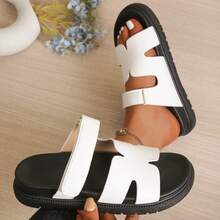 Ladies' Summer And Autumn Thick Soled Sandals, Fashionable, Atmospheric, Adjustable, Suitable For Leisure Vacation, Beach, Outdoor Walking, And Home Stay - 白色 - 查看 8