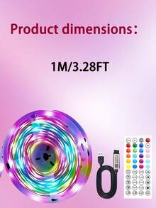 1 Set LED Light Strip, USB Powered, App Control, Music Sync Color Changing, Dimmable, Multiple Modes, Self-Adhesive, Available In Various Sizes, Suitable For TV/Computer Backlighting, Holiday, Indoor Home Decor, Bedroom Ambiance - Multicolor Light - View 12