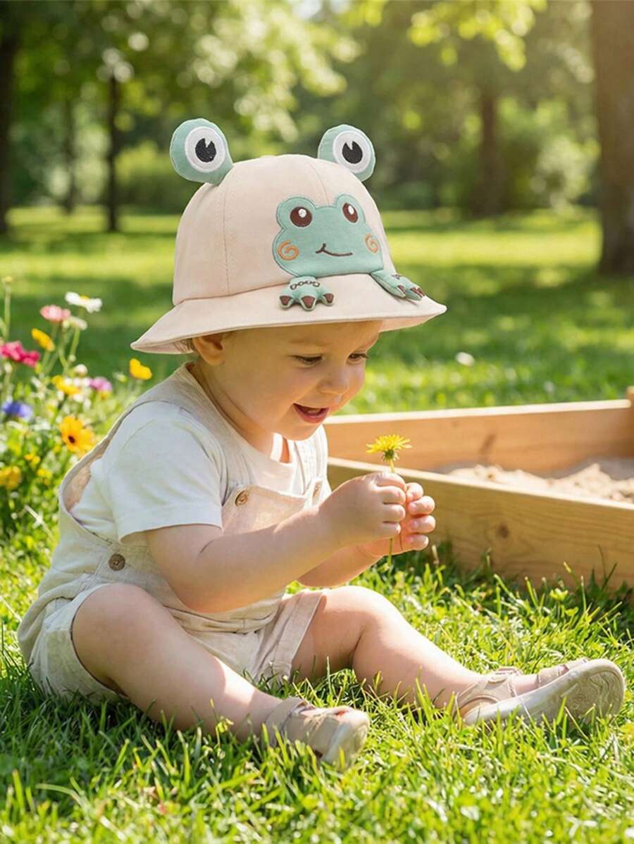 Mũ cho bé hình ếch dễ thương từ 3-36 tháng, mũ xô nhẹ che nắng mùa xuân và mùa thu cho bé đi chơi, mũ chống nắng cho bé trai và bé gái. - 1PC - Xem 1