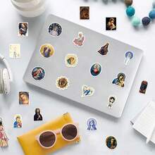 62张圣母玛利亚贴纸，高品质，可用于剪贴簿、日记本、笔记本电脑、保险杠、滑板、水瓶、电脑、手机等，为您的生活增添许多乐趣，是送给成年人的完美礼物。 - 抽像人物貼紙 - 查看 7