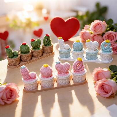 نبتة صغيرة ديكور كرتوني لطيف 1 قطعة، تصميم الحب زخرفة راتنجية بنهاية ملمسية، ديكور مكتبي صغير لمنزل المكتب السيارة، ديكور أسلوب شفاء جمالي للنساء والمراهقات، مناسب لرف الغرفة، هدية مثالية لعيد الحب عيد الأم عيد الميلاد للصديقة