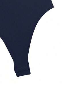 Sexy & Fashionable Backless Round Neck Long Sleeve Bodysuit, Versatile & Fitted, New Arrival Spring/Autumn Elegant Summer - Navy Blue - View 8