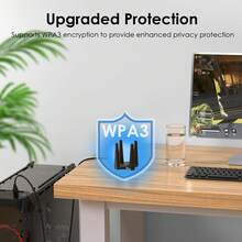 Bộ chuyển đổi WiFi 6 USB 3.0 AX1800 dành cho máy tính để bàn/máy tính xách tay, USB WiFi băng tần kép 5G/2.4G, công nghệ MU-MIMO OFDMA Beamforming, ăng-ten ngoài, đế từ tính có lỗ tản nhiệt, hỗ trợ Windows 11/10 - màu đen - Xem 8