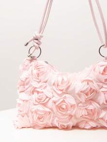 Túi đeo vai in họa tiết, túi xách nữ thanh lịch, thích hợp cho buổi tối, tiệc tùng, đám cưới, quà tặng cho phụ nữ. - Hồng - Xem 4