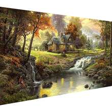 5D DIY 全钻钻石画套装，70x40厘米/27.6x15.7英寸大尺寸钻石艺术品，钻石手工套装，适用于家居墙面装饰，生日、母亲节、父亲节、情人节礼物 - 圓鑽 - 查看 13