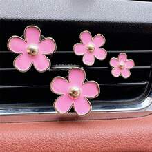 4 Pieces Of Chrysanthemum Vent Clip Car Air Freshener Charm Colorful Car Interior Accessories Available In Multiple Colors - 黑色 - 查看 3