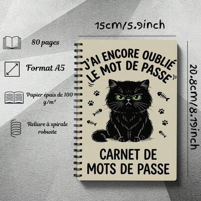 Spiral Bound Notebook, Compact Size, Convenient Writing Space, For Tracking Accounts And Secure Records, Practical Gift Suitable For Adults, Elderly, Parents, Home Office And Daily Use