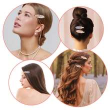 1/6/12 pièces Pinces à cheveux non déformantes et non froissantes - Épingles à cheveux en forme d'alligator, convenant pour la coiffure, les femmes et les filles, petit cadeau, salon de coiffure, frange et vagues - multicolore - Voir 6