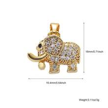 1件装奢华铜质大象吊坠，可DIY手链、项链、耳环、包包挂饰 - 彩色 - 查看 28