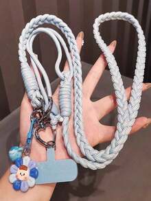 合金多元素编织挂绳花朵吊坠心形金属连接器 2026 新年音乐节婚礼季长款可调节挂绳时尚户外旅行链适合送给母亲、家人、朋友生日、节日手机挂件户外旅行和徒步防断横向手机挂绳男女通用长款手机挂绳智能手机腕带智能手机壳挂绳钥匙扣复活节春季兔子礼物派对 - 彩色 - 查看 7