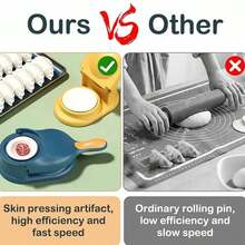 1pc 2-In-1 Dumpling Skin Maker, Creative Dumpling Machine, Manual Dumpling Maker, Suitable For Kitchen, Holiday Party, Dumpling Skin And Dumpling Mold, Dough Pressing Machine, Kitchen Gadget - White - View 10