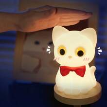 Silicone Dog-Shaped Dimmable USB Rechargeable LED Night Light, With Timer Function, 1200mAh Battery, Suitable For Bedroom Bedside Decoration - 彩色 - 查看 6