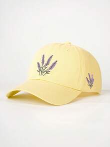 1pc Embroidered Lavender Baseball Cap, Adjustable, UV Protection, Casual Hat Suitable For Spring, Autumn, Travel, Beach, Men, Y2K Style - Baseball Cap - View 10