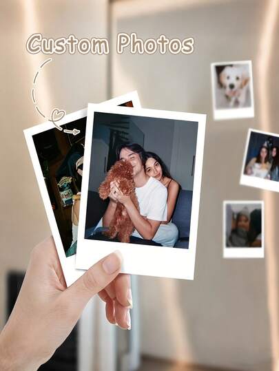 Magneți de frigider personalizați în stil foto instantanee, magneți de frigider cu fotografii retro, autocolante decorative pentru perete, decor cameră, decor bucătărie, fotografii personalizate cu magneți de frigider, autocolante pregătite pentru Ziua Îndrăgostiților, un cadou pentru iubitul meu de Ziua Îndrăgostiților