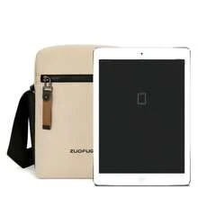 Men's Sling Bag, Small Crossbody Bag, Shoulder Bag, Casual Oxford Cloth Bag, Travel Business Messenger Bag - Khaki - View 8