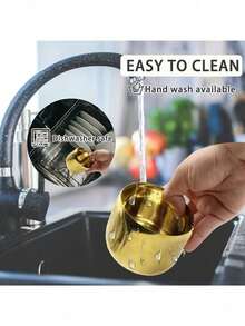 Bộ 3 món (1 thìa, 1 bát, 1 nắp thủy tinh) Hũ đựng gia vị bằng thép không gỉ mạ vàng, kèm 1 thìa, 1 bát, 1 nắp thủy tinh, an toàn khi rửa bằng máy rửa chén, thiết kế miệng rộng, hũ đựng gia vị đa năng, hũ đựng kem, hũ đựng đường, thích hợp cho quầy cà phê và sắp xếp nhà bếp. - Vàng - Xem 7