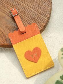 1pc Customized Dual-Color Shell Shaped Luggage Tag Personalized Initials Gold Foil Printing Privacy Name Card Handmade Vintage Vibes - Multicolor - View 14