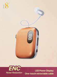 D8 Fashion Wireless Clip-On Retractable Earphones With LED Digital Display Real-Time Battery Level, One-Click Automatic Earphone Cable Storage, 400mAh Large Capacity Battery, Up To 90 Hours Ultra-Long Battery Life, Smooth Hands-Free Calling - View 16