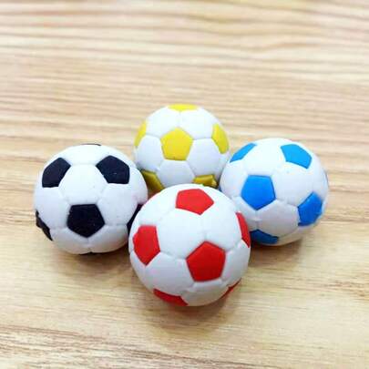 3D Cartoon Soccer Ball Shaped Rubber Eraser, Creative Student Gift Stationery
