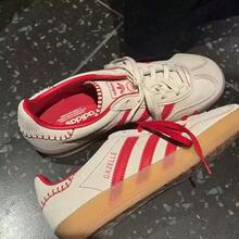 Adidas Clover Women's GAZELLE INDOOR Sporty T-Toe Shoes Casual Sneakers - Beige/red - View 9