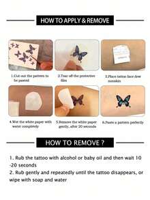 1pc Fashionable Cool Temporary Tattoo Sticker, Couple Tattoo, Black Fake Tattoo, One-Time Use Tattoo, Rose & Flower Design, Waterproof & Non-Reflective, Easy To Apply & Remove, Highly Realistic, Suitable For Men & Women On Leg, Foot, Chest, Thigh, Arm, Waist, Abdomen, Music Festival Party Supplies - Black - View 6